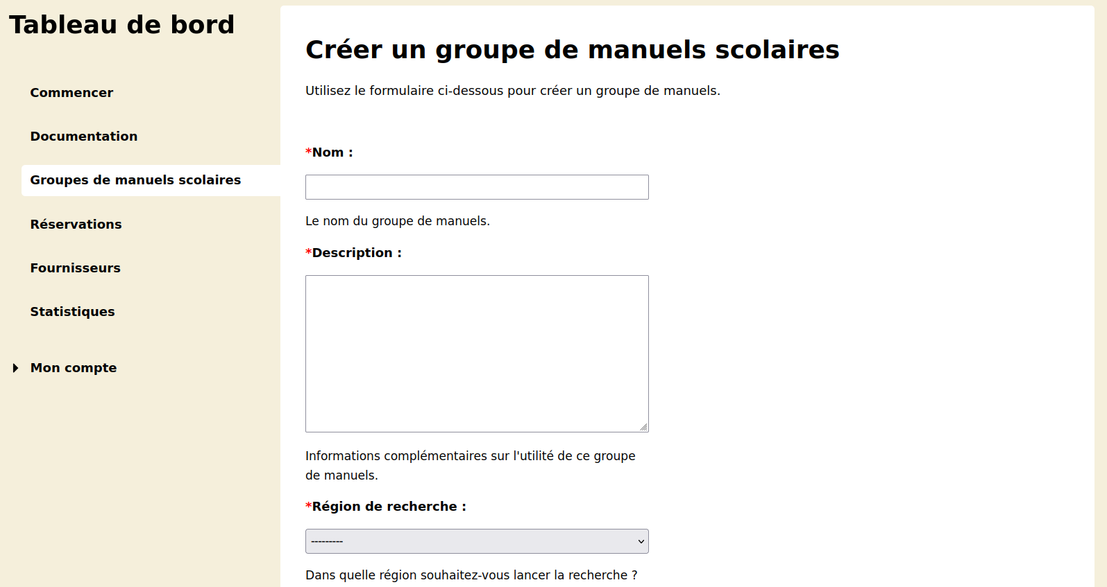 Customer textbook groups add page Customer textbook groups add page
