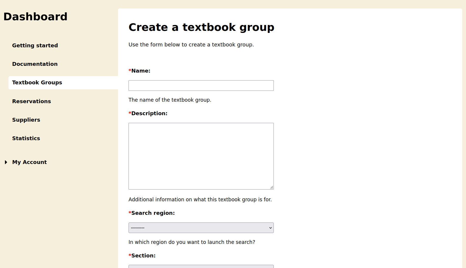 Customer textbook groups add page