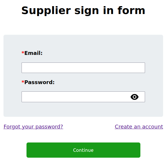 Sign in page Sign in page