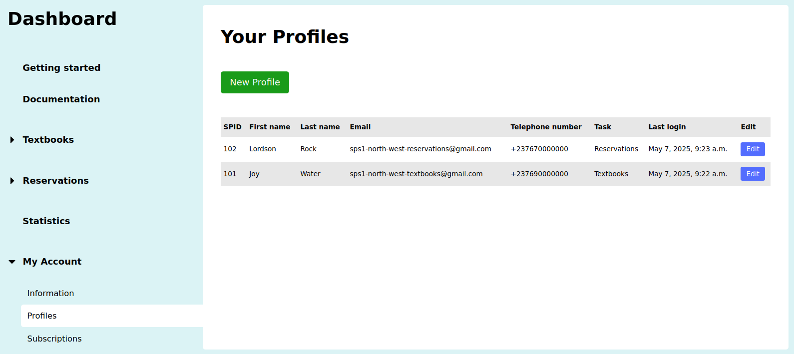 Supplier profiles page Supplier profiles page