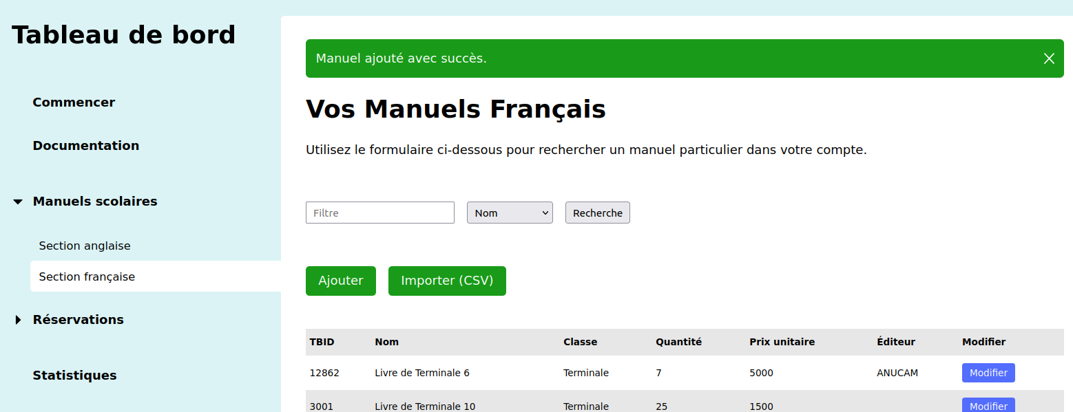 Supplier textbooks add manually success Supplier textbooks add manually success