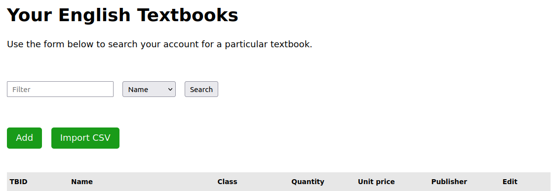 Supplier textbooks add manually