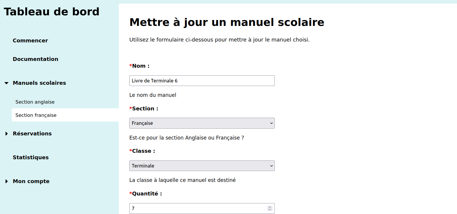 Supplier textbooks update page Supplier textbooks update page