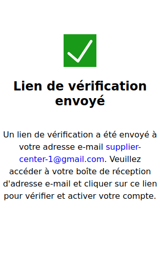 Verification link sent page Verification link sent page