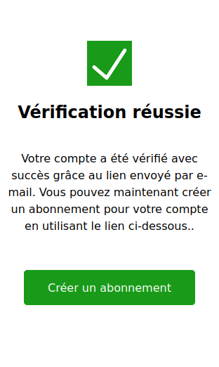 Verification successful page Verification successful page